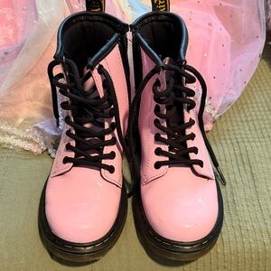 Dr. Martens Kids Pink Lace-Up Boots